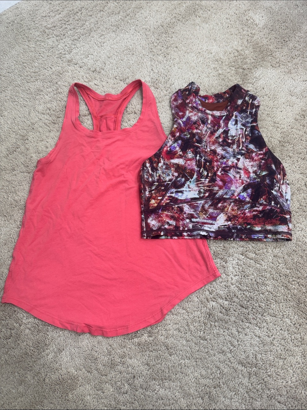 Lululemon Lot of Size 4 Love Tank Everlux and Mesh Crop Tank